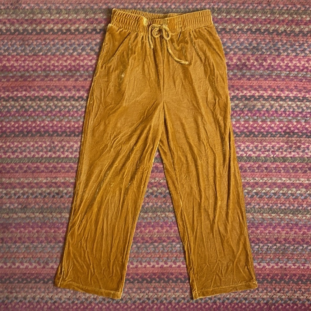 Elodie Mustard Yellow Velour Track Pants